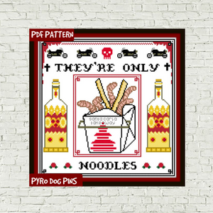 They're Only Noodles Digital Cross Stitch Pattern