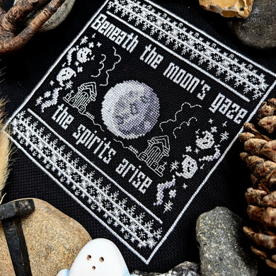 Beneath the Moon's Gaze The Spirits Arise Digital Cross Stitch Pattern