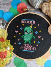 Never a Dill Moment Cross Stitch Digital Pattern - Cute Kawaii Pickle PDF