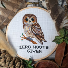 Zero Hoots Given Cross Stitch Digital Pattern - Rude Owl Bird PDF