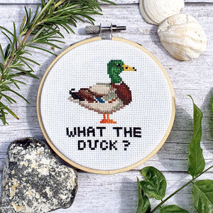 What the Duck Craft Kit - Rude Birds Cross Stitch Kit Four Inch