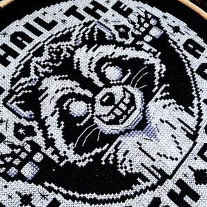 All Hail the Trash Panda Digital Cross Stitch Pattern / PDF