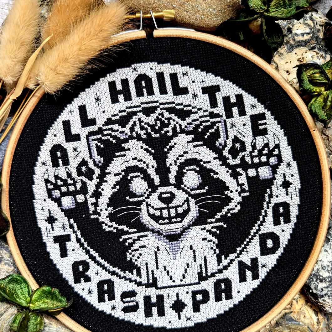 All Hail the Trash Panda Digital Cross Stitch Pattern / PDF