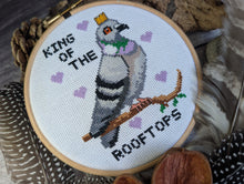 King of the Rooftops Cross Stitch Craft Kit - Pigeon Bird Five Inch Hoop Kit