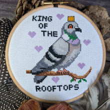 King of the Rooftops Cross Stitch Craft Kit - Pigeon Bird Five Inch Hoop Kit
