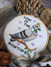 King of the Rooftops Cross Stitch Craft Kit - Pigeon Bird Five Inch Hoop Kit