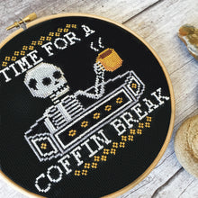 Coffin Break Cross Stitch Hoop Kit Six Inches