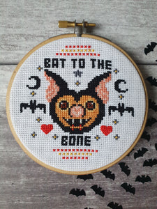 Bat to the Bone Cross Stitch Pattern