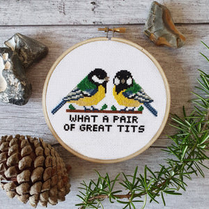 Great TIts Digital Cross Stitch Pattern