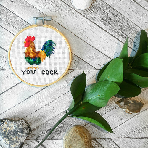 You Cock Cockerel Cross Stitch Kit