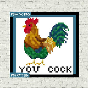 You Cock Cockerel Cross Stitch Kit